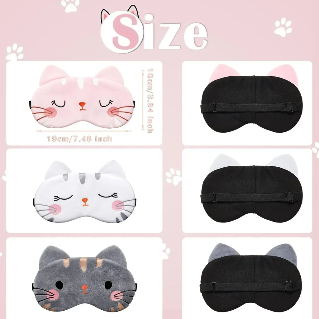 Antifaz para Dormir de Peluche (Diseño Gato / Perrito Kawaii)