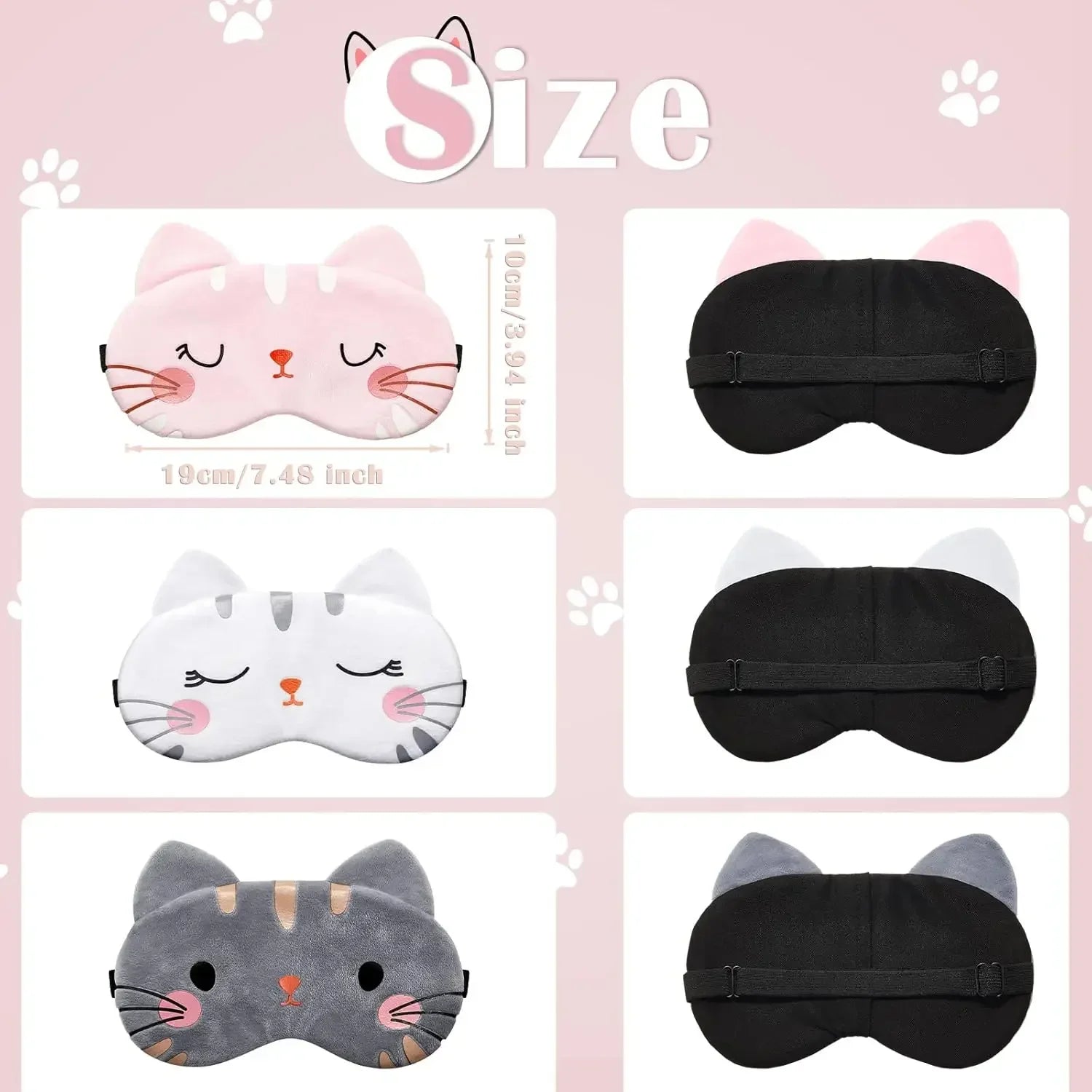 Antifaz para Dormir de Peluche (Diseño Gato / Perrito Kawaii)