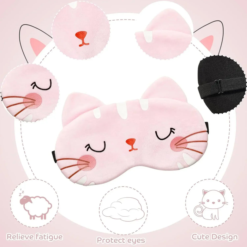 Antifaz para Dormir de Peluche (Diseño Gato / Perrito Kawaii)