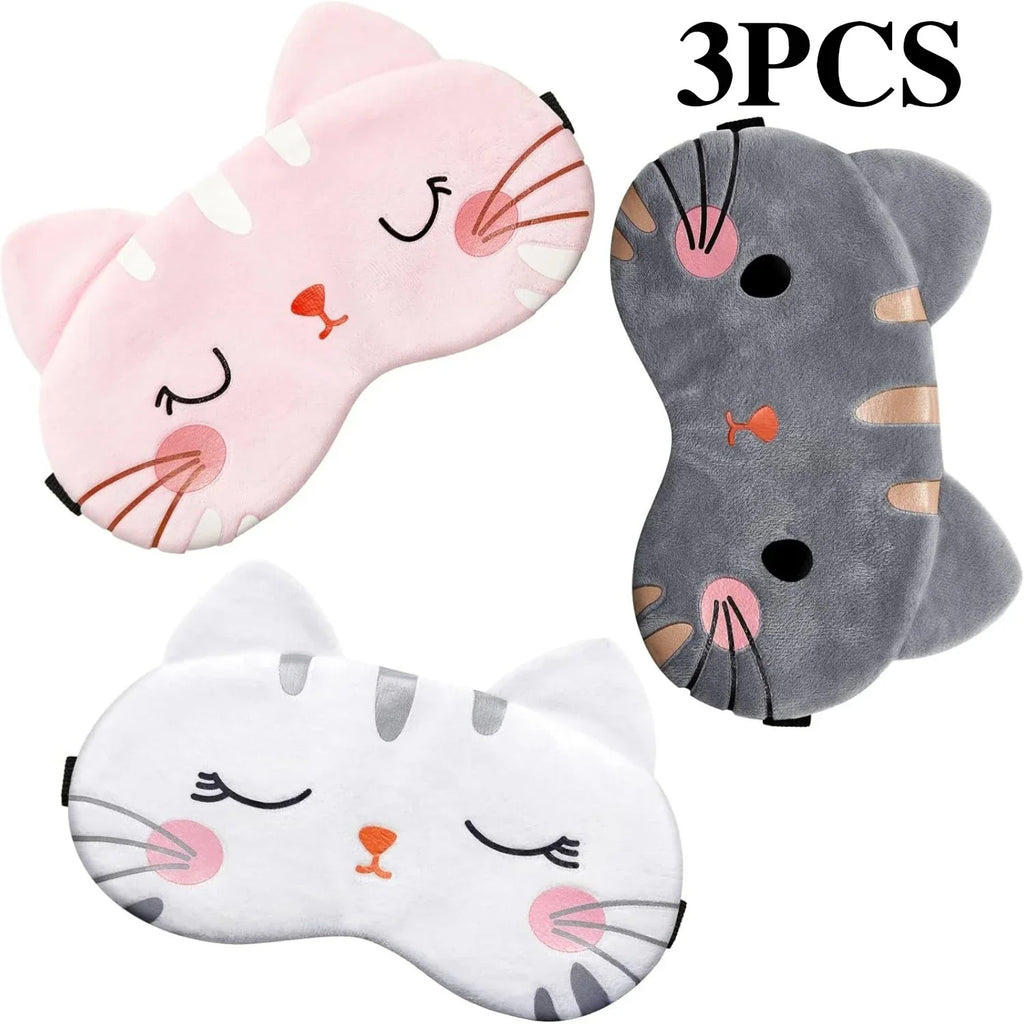 Antifaz para Dormir de Peluche (Diseño Gato / Perrito Kawaii)