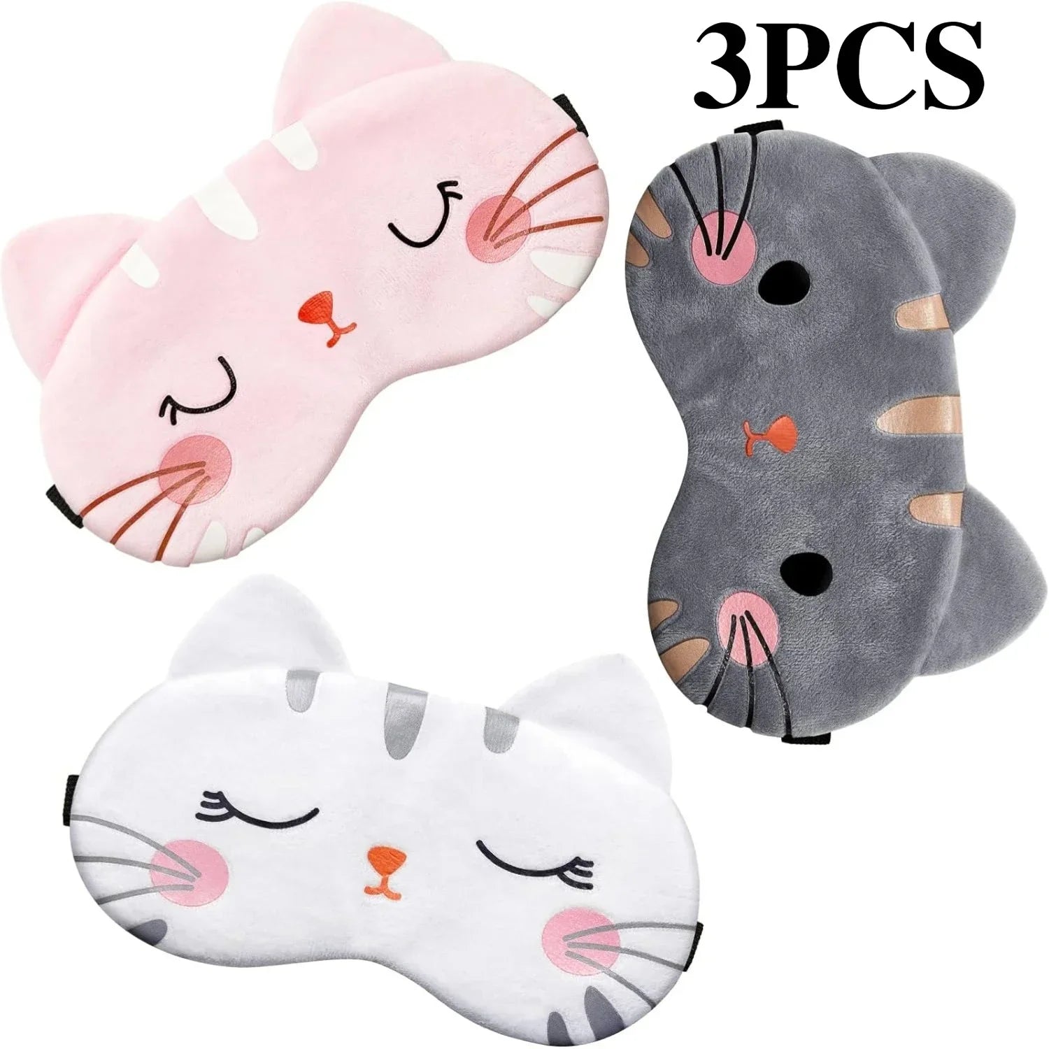 Antifaz para Dormir de Peluche (Diseño Gato / Perrito Kawaii)
