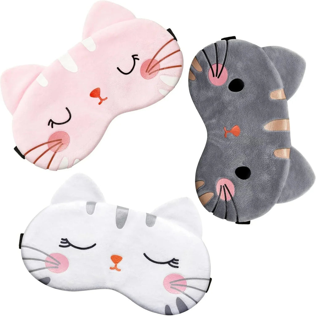 Antifaz para Dormir de Peluche (Diseño Gato / Perrito Kawaii)