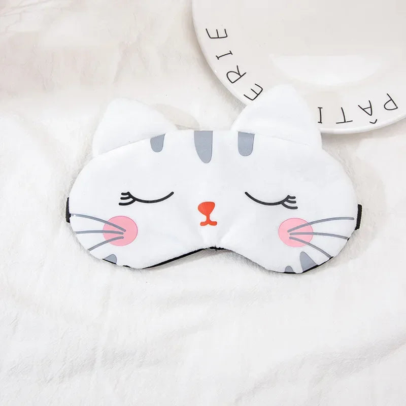 Antifaz para Dormir de Peluche (Diseño Gato / Perrito Kawaii)